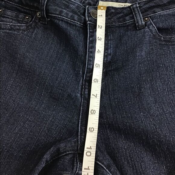 DKNY Denim Jeans High Waist Straight Leg Dark Wash Jeans Size 14 - Picture 7 of 16